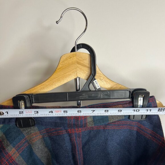 Vintage 70s Pencil Skirt - 25 in Waist - Plaid Blue Green Red Yellow Zipper Back - Picture 2 of 5